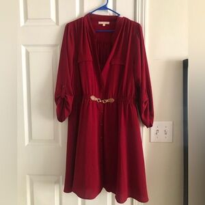 Red shirt dress